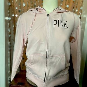 Victoria’s Secret Pink Love Pink Zip Hoodie Small Light Pink